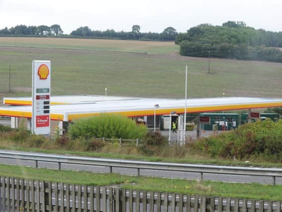 The petrol station just off the A41 that was targeted by robbers