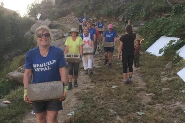 Gill Dobby and volunteers on last year's Nepal trip