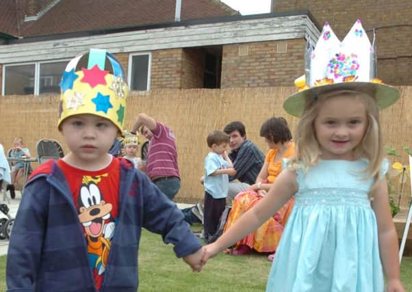 HH29
DS
Bovingdon Pre-School Garden opening.
Zach Sayers and Grace Davis, both aged three, in the hat parade.