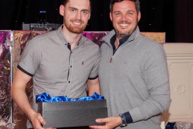 First team young player of the year James Kaloczi with Brennan