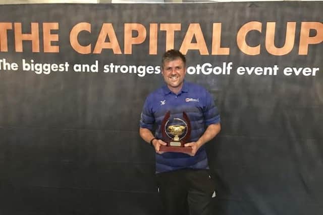 Ben Clarke with his Player of the Year trophy, presented at The Capital Cup competition in The Netherlands recently
