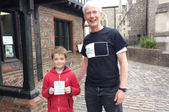 Felix with Clifford Hurst, treasurer of The Childrens Society (Berkhamsted) committee
