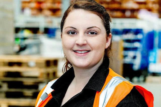 Amazon apprentice Emma Wilkinson at a centre in Doncaster.
