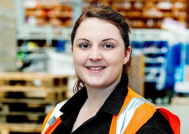 Amazon apprentice Emma Wilkinson at a centre in Doncaster.