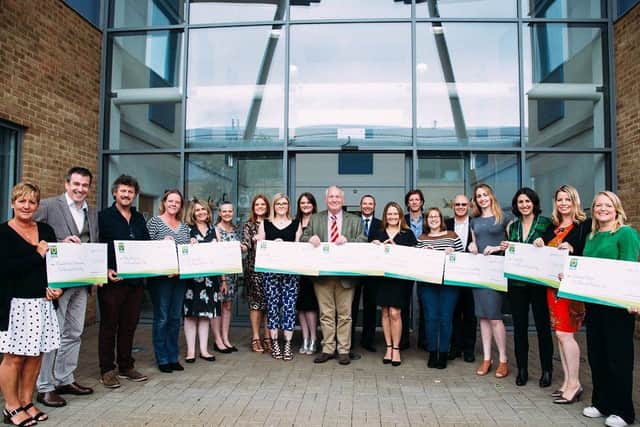 Group of winners from Dacorum Dragon's Den 2017 competition.