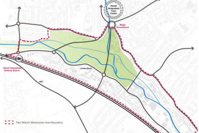 The area that the Two Waters Masterplan covers