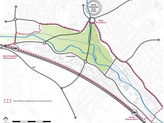 The area that the Two Waters Masterplan covers