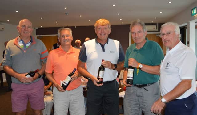 First-placed team at the 40th anniversary event at Little Hay GC, from left, Paul Williams, Dave Smith, Steve Sibbit and Des Barry with club captain Trevor Sargent