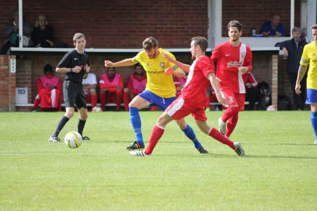 Stacey Field, in action against Wembley, scored his ninth goal of the season to win the game for Berko.