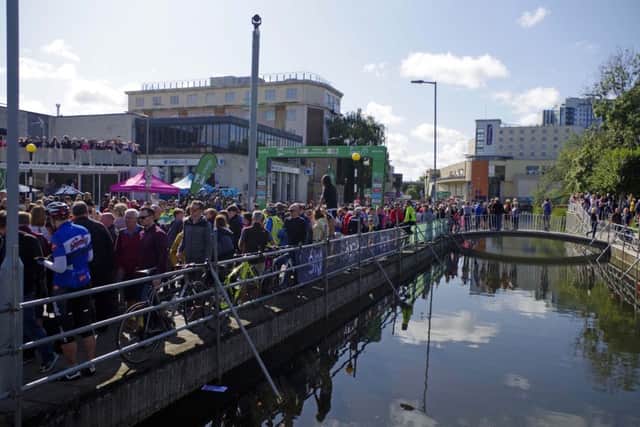 Crowds gathering in Hemel Hempstead town centre on Saturday morning to watch the start of stage seven of the Tour of Britain. (Pictures kindly supplied by Kate Westwick)