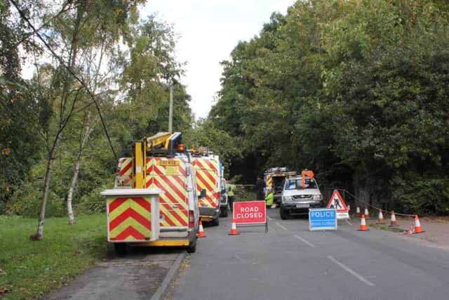 Road closures in Tring due to Storm Aileen.