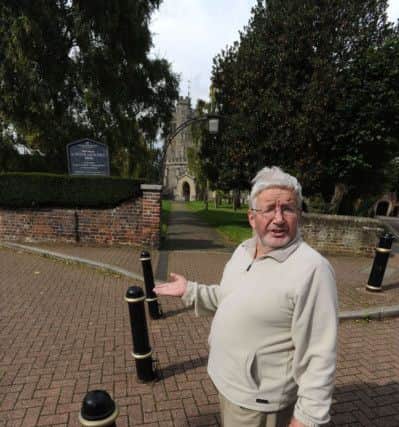 Martin Ramirez and the bollards he wants taken down for his daughter's wedding in Tring.