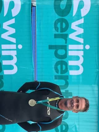 Berkhamsted SC member Mark Strakosch won his Swim Serpentine wave