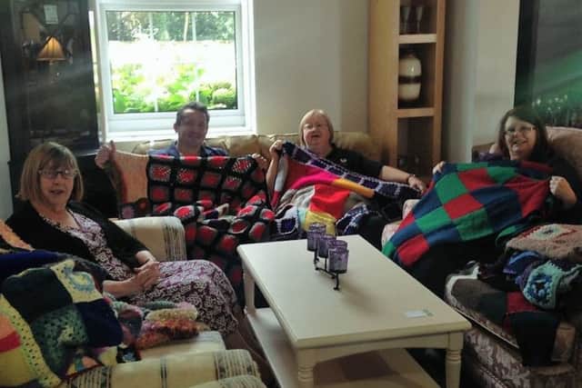 Knitters at work