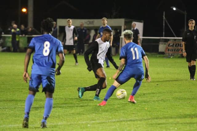 Berkhamsteds Ashton Campbell in action against Oxhey Jets in midweek. (Picture by Ray Canham)