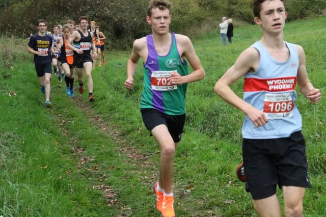 Jamie Ayres (702), the lead runner in the U17s team for Dacorum & Tring. (Pic: Barry Cornelius).