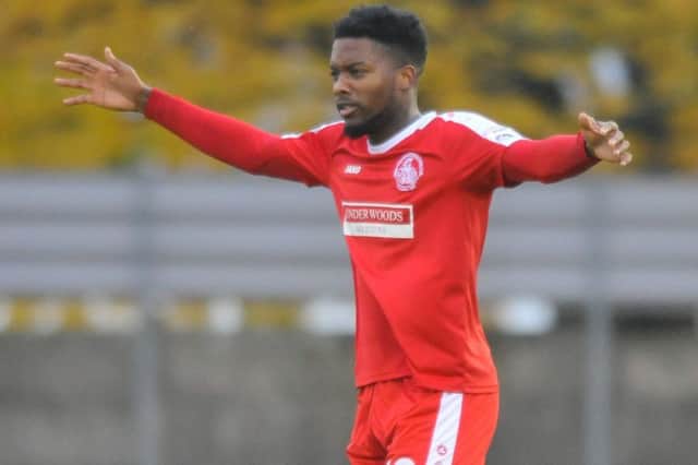 Hemel Town's Antonio German had several chances on Saturday but just couldn't convert.